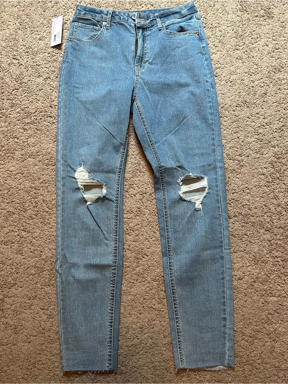 NWT Wild Fable Super High-Rise Skinny Jeans Light Blue Distressed Size 10